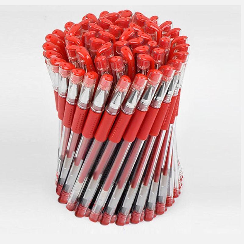 中性笔0.5办公用签字笔黑碳素笔学生用水性笔红蓝水笔圆珠