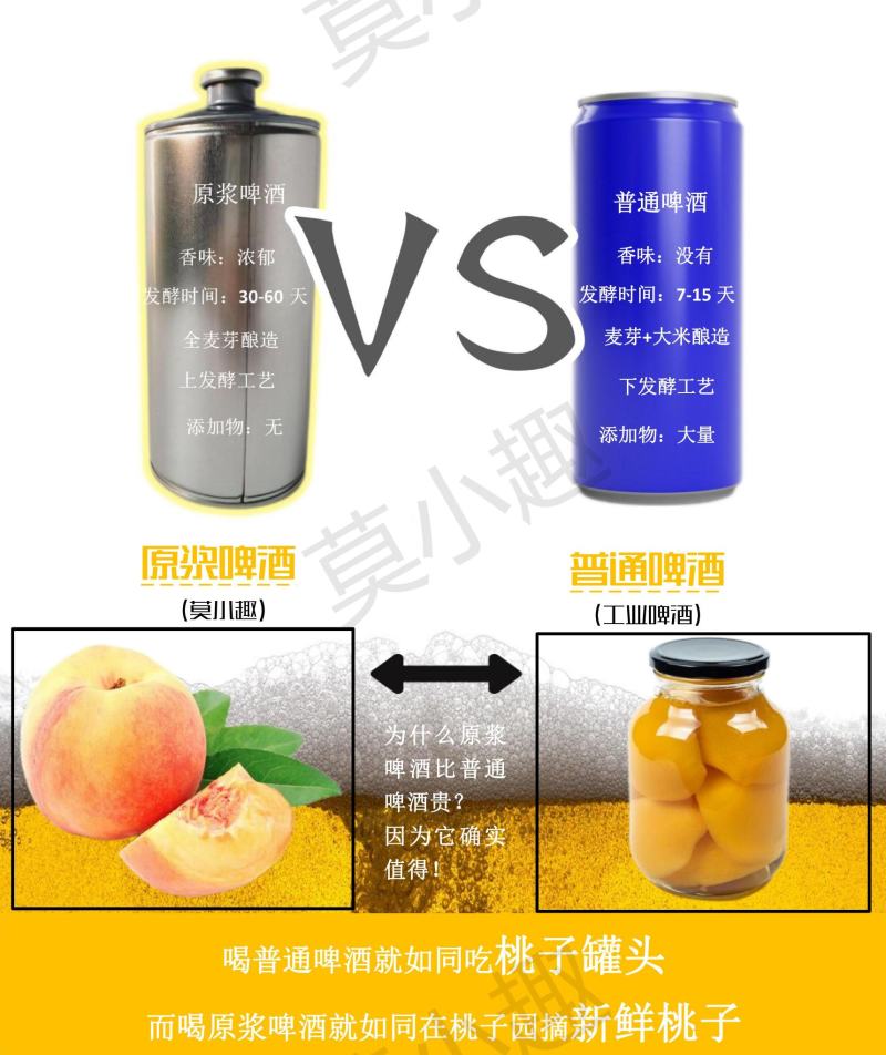 青岛产莫小趣精酿原浆啤酒1L装/箱6罐新工艺新口感新享受