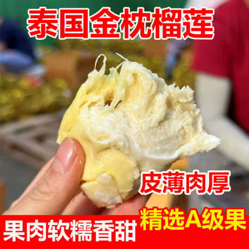 泰国金枕头榴莲鲜果一整个巴掌榴莲a果整箱带壳批发非猫山王