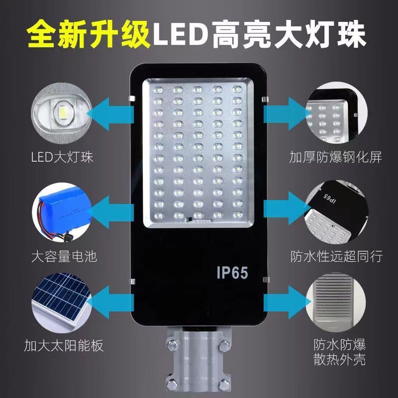 太阳能家用户外庭院灯农村室外全自动大功率led防水工程照