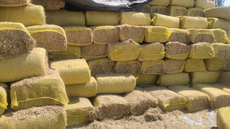 【草场直发】稻草铡段稻草小包网袋大捆五道绳