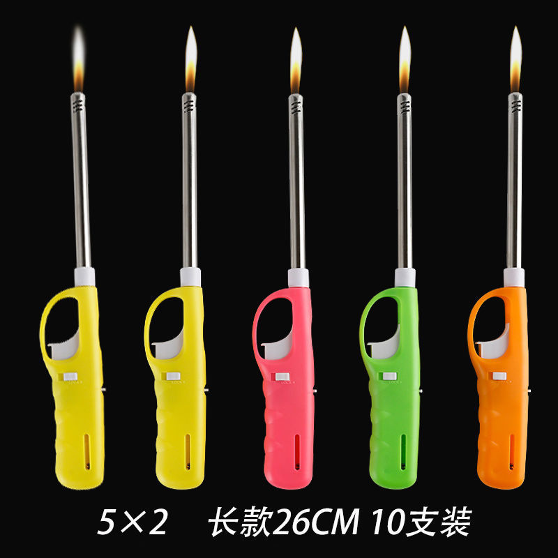 点火器打火枪加长点火枪可充气煤气灶明火长嘴打火机火棒厨房