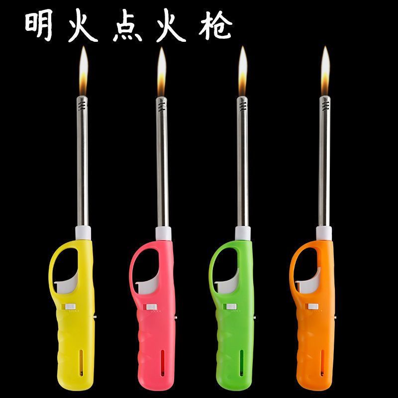 点火器打火枪加长点火枪可充气煤气灶明火长嘴打火机火棒厨房