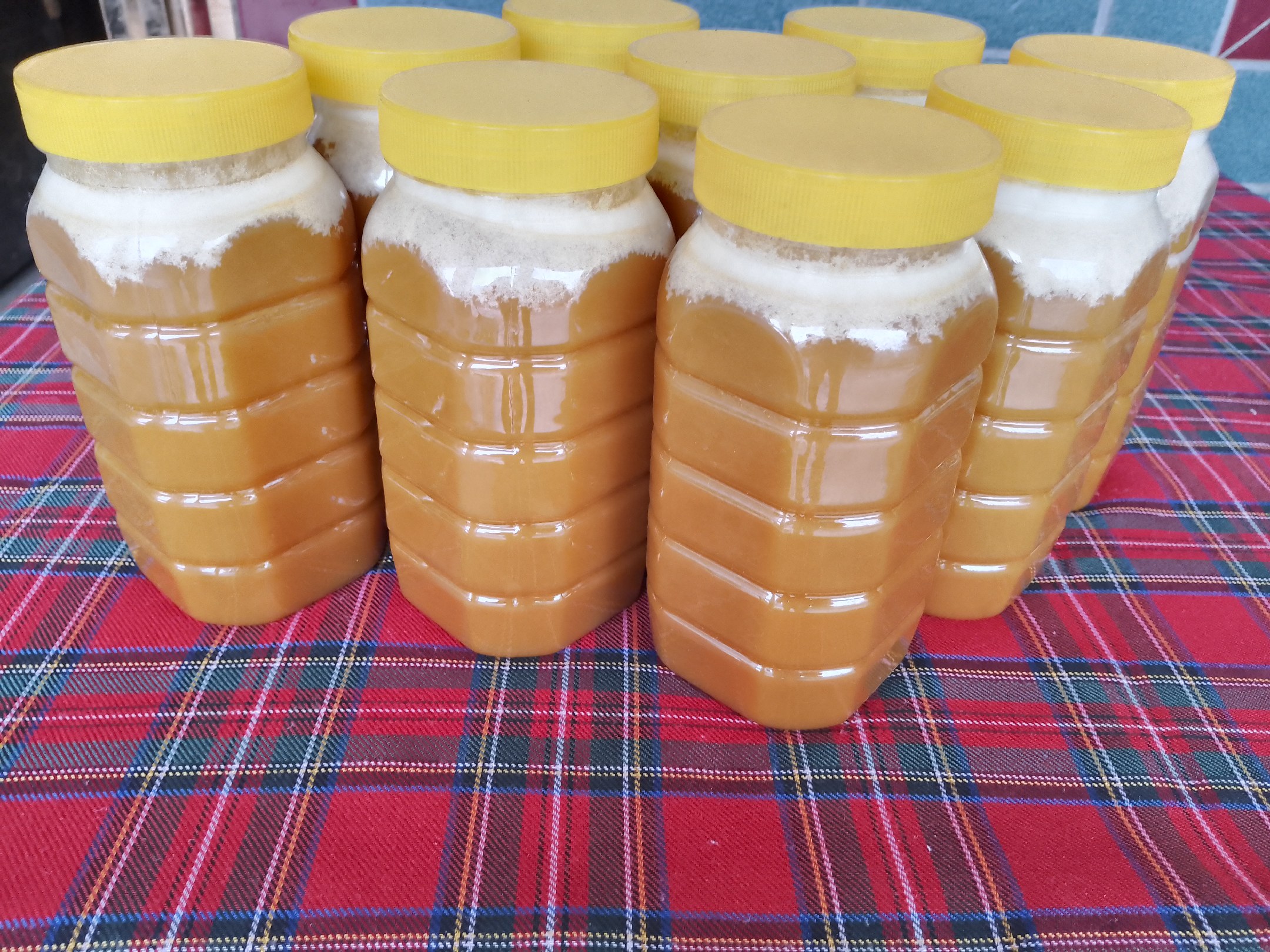 不同颜色蜂蜜对比图