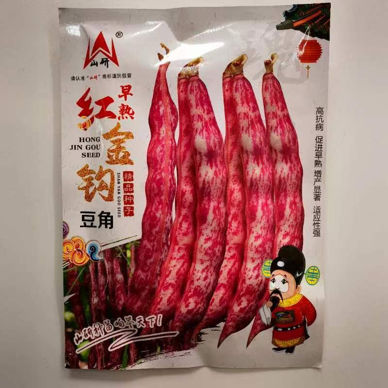 东北红金钩豆角种子四季高产油豆角种子红油红金钩豆角种子
