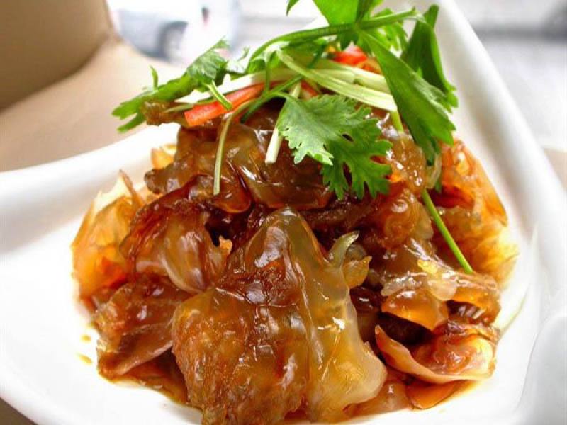 琥珀海蜇丝海蜇头凉拌菜下酒菜500g。