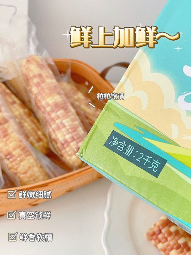 西双版纳香糯小玉米(熟制)净含2千克精美礼盒装