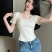 2023夏女短袖纯欲体恤短裙内搭高腰上衣厂家直发一手货源