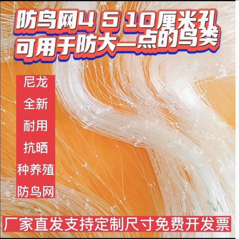 尼龙防鸟网全新料增强抗老化农用果园农田鱼塘养殖大棚种养殖