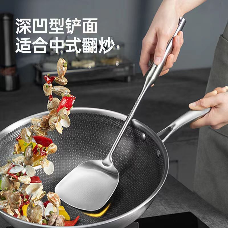304锅铲炒菜铲子家用不锈钢锅铲子勺子套装厨房炒菜用的铁