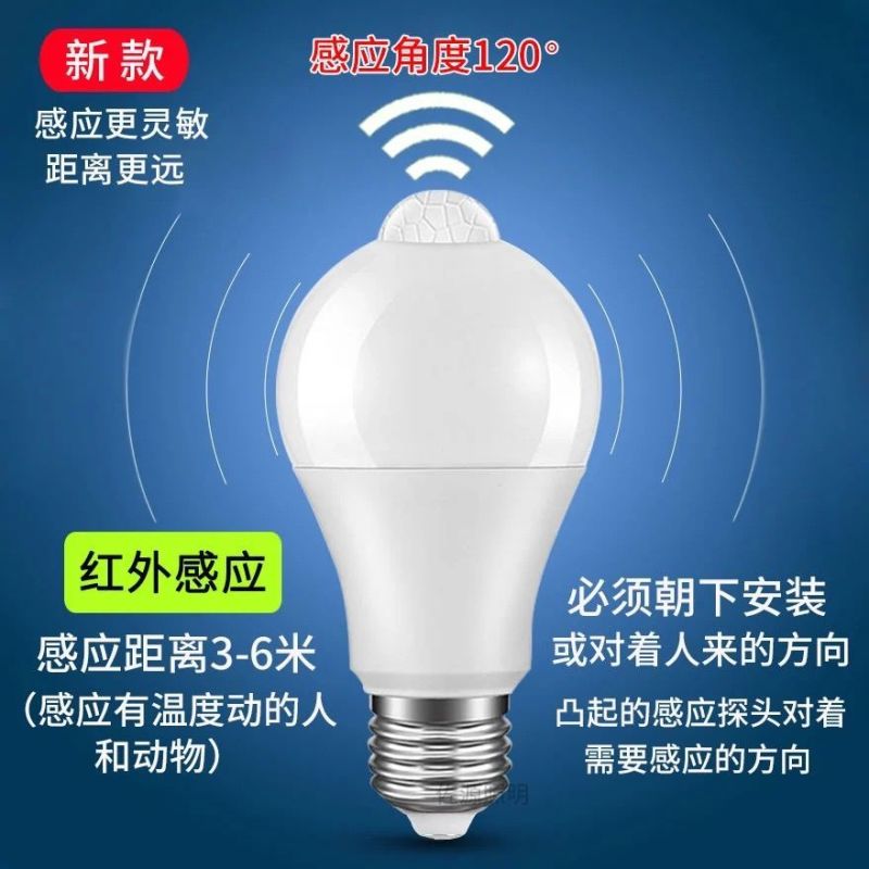 led雷达人体感应灯智能声光控红外线感应楼道楼梯走廊卫生