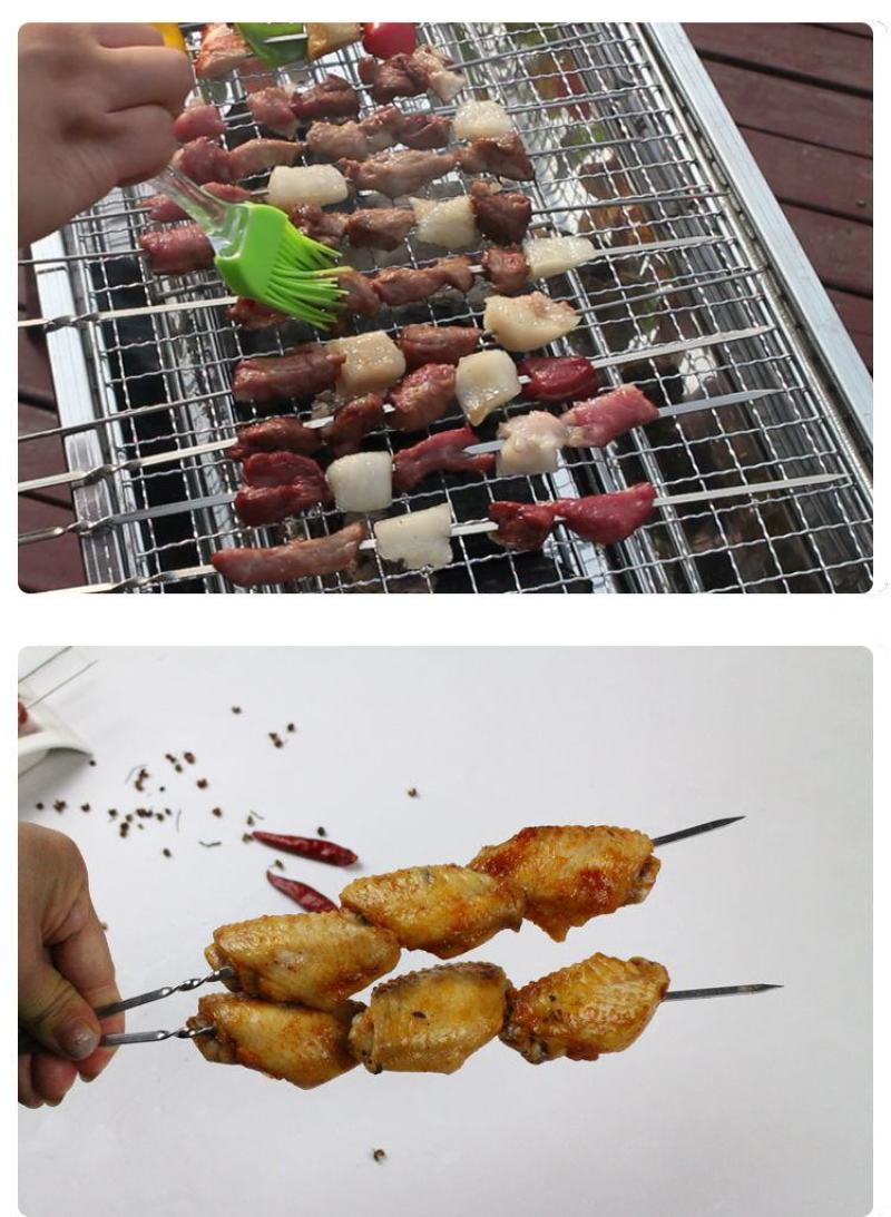 烧烤签子羊肉串不锈钢扁签户外烧烤针烤肉钢签铁签子钎子烤串