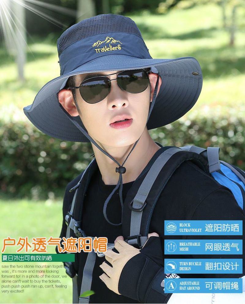 包邮帽子男夏天遮阳帽登山钓鱼太阳帽户外透气防晒帽男骑车帽