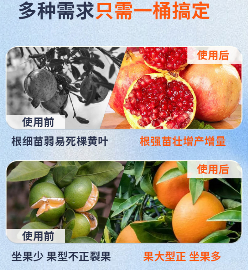 果力丰番茄草莓西瓜甜瓜葡萄膨大素防裂着色增甜膨果冲施肥