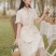 2023年夏季森系温柔百搭仙女碎花鱼骨法式连衣裙