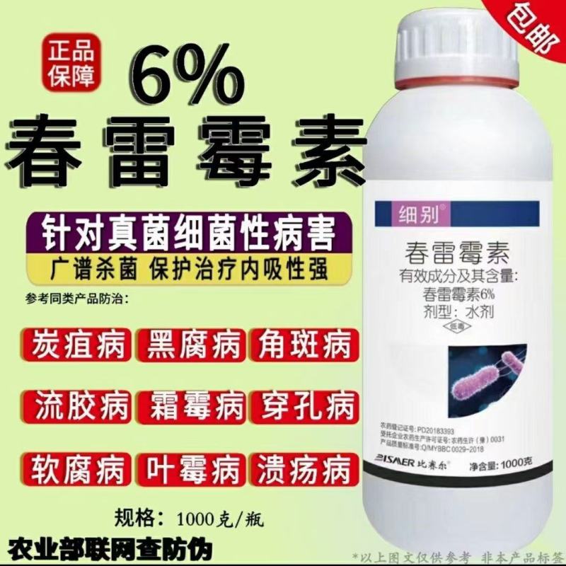 6%春雷霉素1、防治黄瓜炭疽病、细菌性角斑病