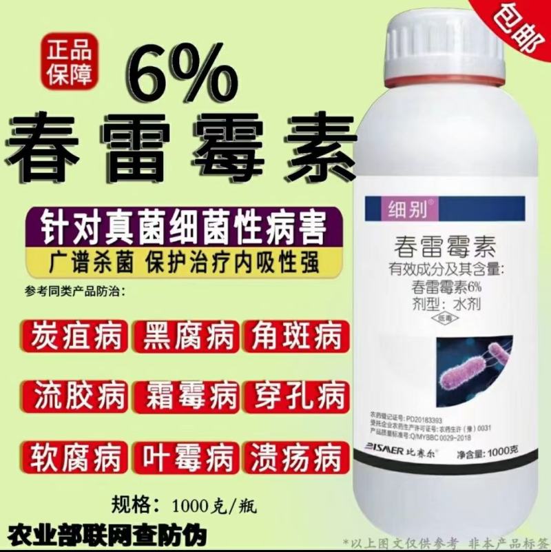 6%春雷霉素1、防治黄瓜炭疽病、细菌性角斑病