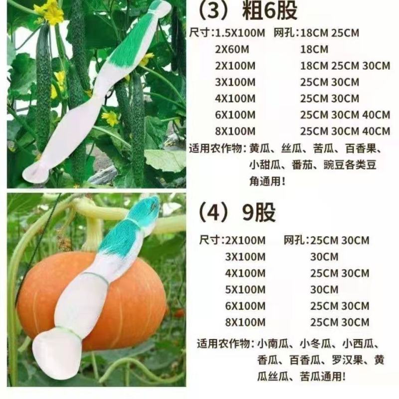 农用植物爬藤网山药豆角丝瓜吊瓜苦瓜黄瓜百香果用植物攀爬网