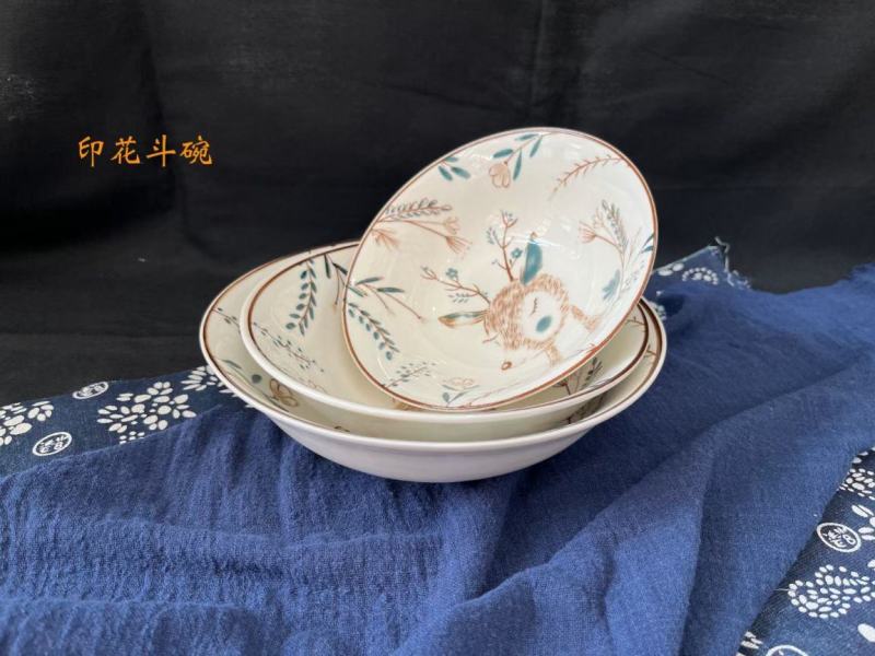陶瓷6寸印花鹿