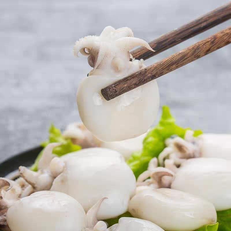 北海干冰墨鱼仔鲜活冷冻海鲜水产去皮鲜冻花枝卷小乌贼目鱼仔