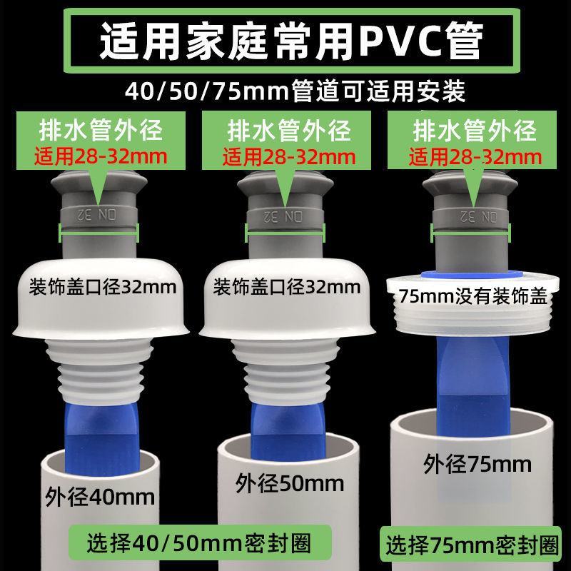 卫生间下水道防臭密封圈厨房防反味地漏芯洗衣机下水管防臭塞