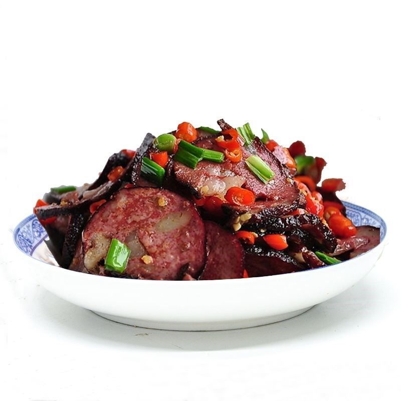 农家自制柴火烟熏猪血丸子血粑粑豆腐腊肉腊味湖南邵阳武冈土