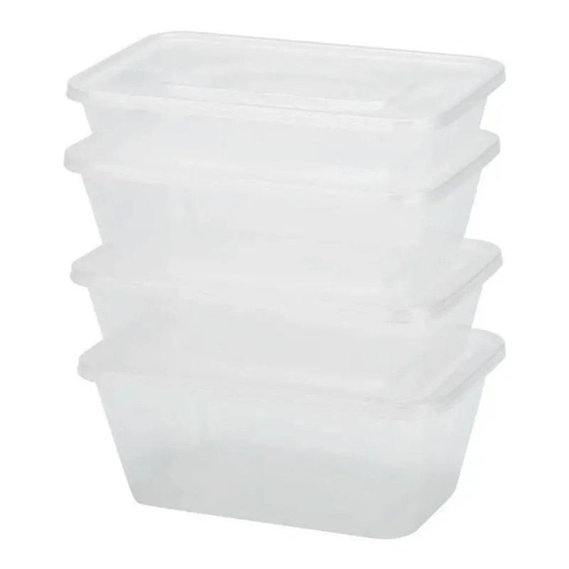 一次性餐盒圆碗长方形塑料饭盒水果外卖汤粉便当打包盒加厚带