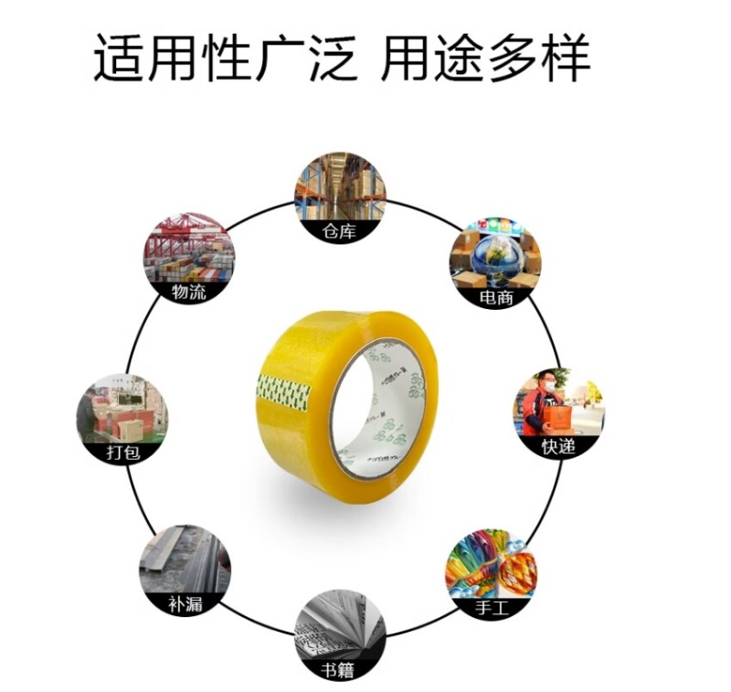 透明胶带高粘度不易断大号宽胶带快递打包封箱带加宽封口胶布