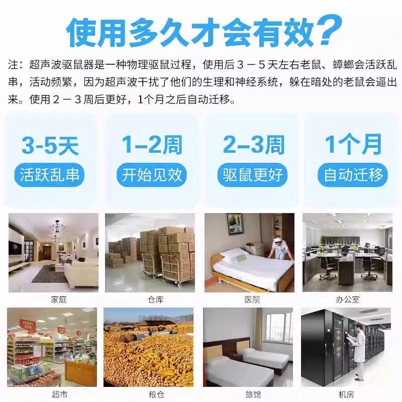 超声波驱鼠神器家用室内灭蟑螂苍蝇捕老鼠扑捉器电猫驱赶抓克