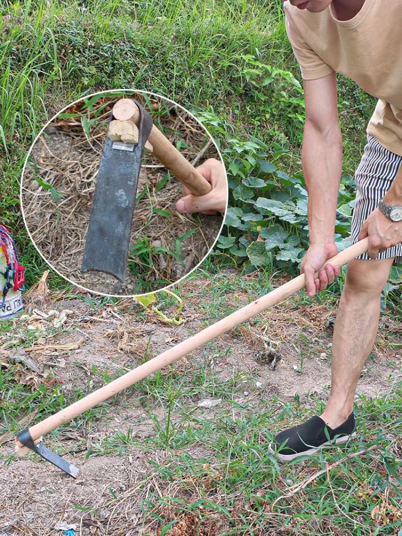 家用锄头老式农具多功能种菜除草神器挖地锰钢小锄头农用工具