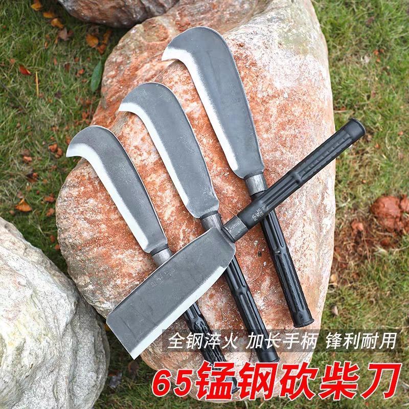 农用锰钢柴刀弯刀手工锻打户外开路砍柴刀园林长柄砍树砍竹刀