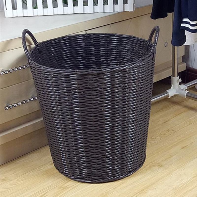 塑料仿藤编织脏衣服收纳筐玩具篓脏衣篮家用收纳神器手提篮整