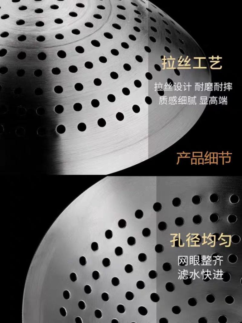 304不锈钢漏勺加厚油炸家用厨师商用油鼓漏厨房过滤捞勺大
