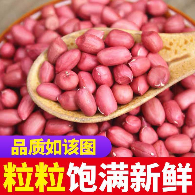 新5斤红皮花生米农家四粒红大粒原味新鲜五谷杂粮精
