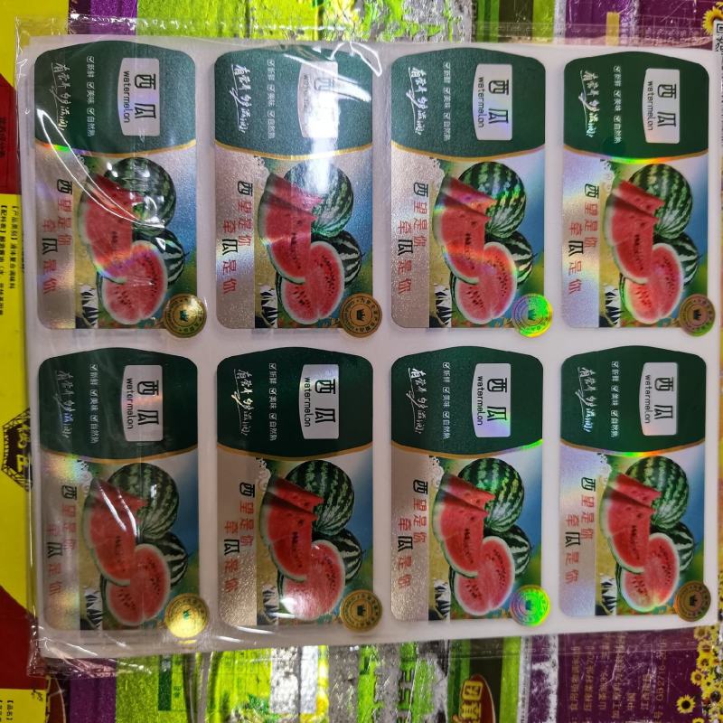 水果标签西瓜亮光面每包数量:200-360枚