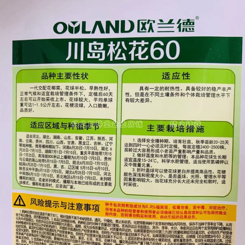 松花60天耐热耐湿早熟松花菜种子花球松大青梗松花菜种籽