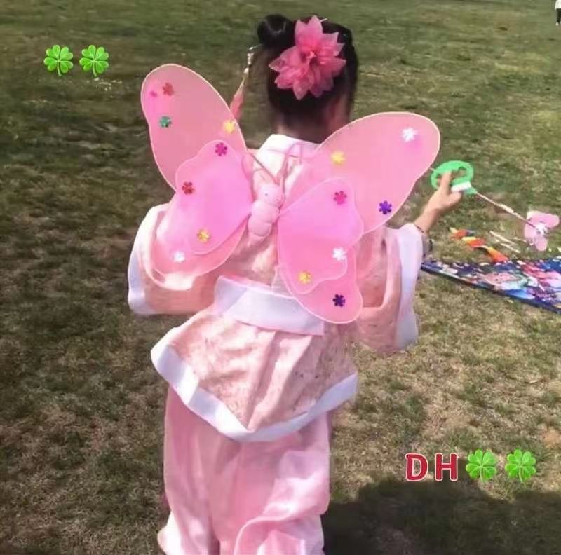 发光蝴蝶背翅膀批发蝴蝶带灯三件套演出闪光景夜市地摊玩具