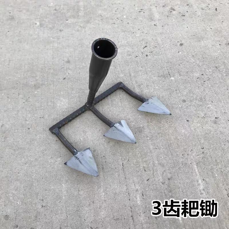 松土耙锄翻土锄头带齿全钢种菜工具三齿四齿耙子开荒松土工具