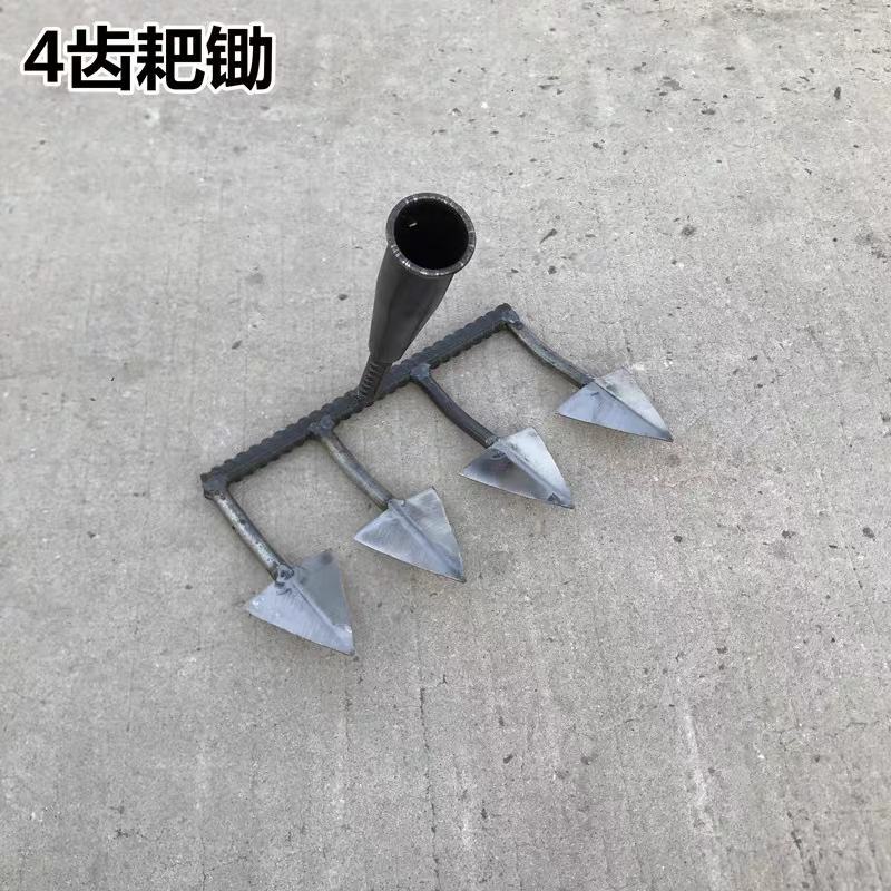 松土耙锄翻土锄头带齿全钢种菜工具三齿四齿耙子开荒松土工具