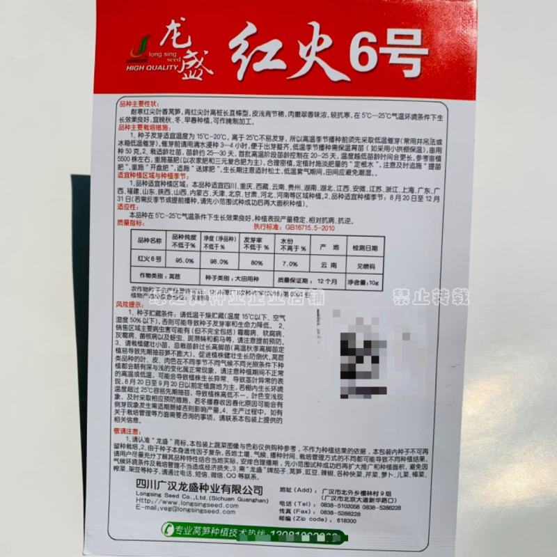 红火6号红尖叶莴笋种子耐寒春秋高桩长棒型香莴笋种子节稀