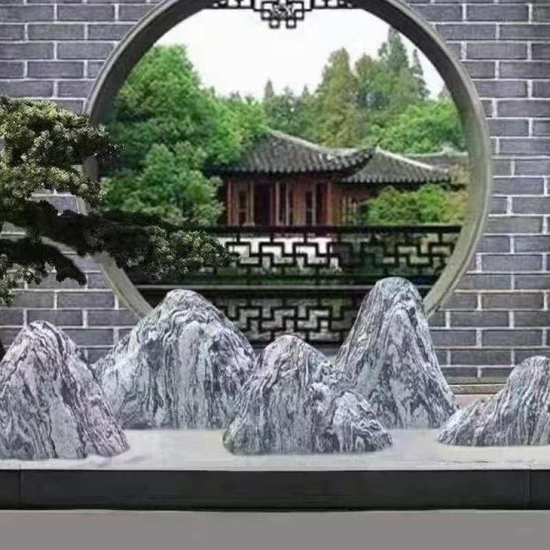 小景观石安装好的效果建筑石料