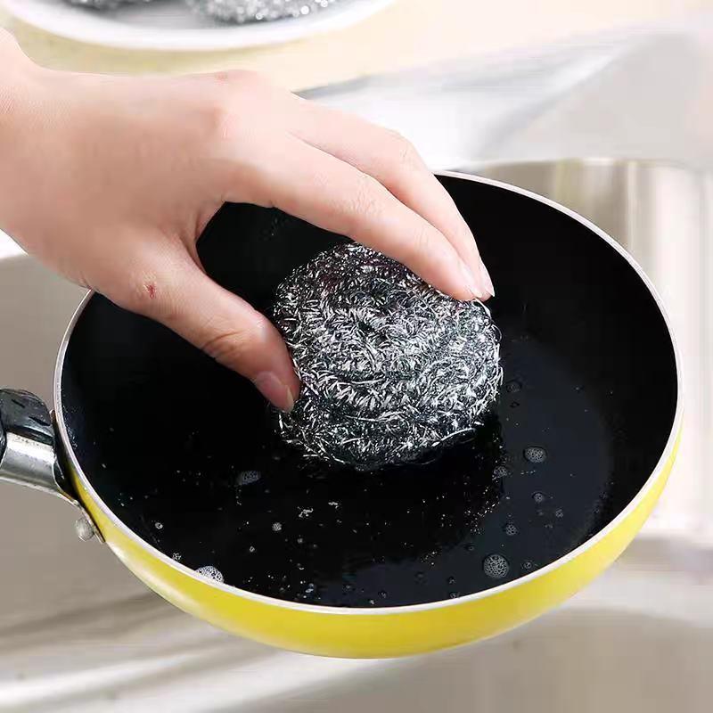 20个大号不生锈不掉渣钢丝球家用厨房清洁球去污洗锅刷锅强