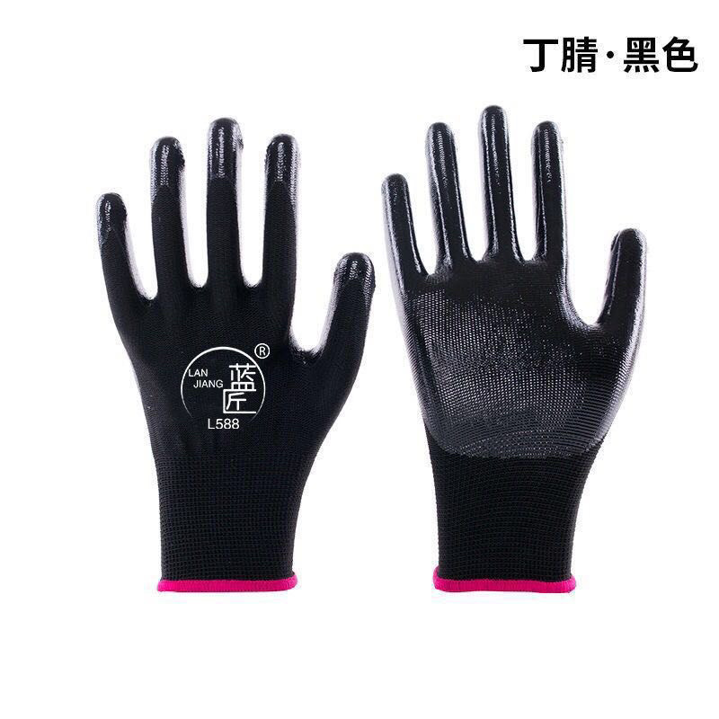 工作耐磨防滑橡胶胶皮劳保手套