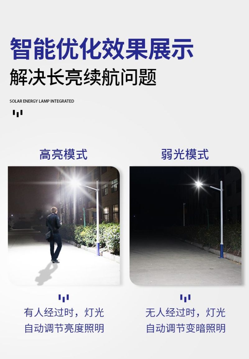 新太阳能一体路灯户外防水超亮不费电的灯农村家用人体感应庭