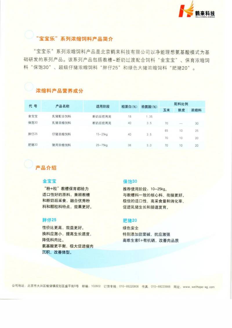 猪浓缩预混料教槽料