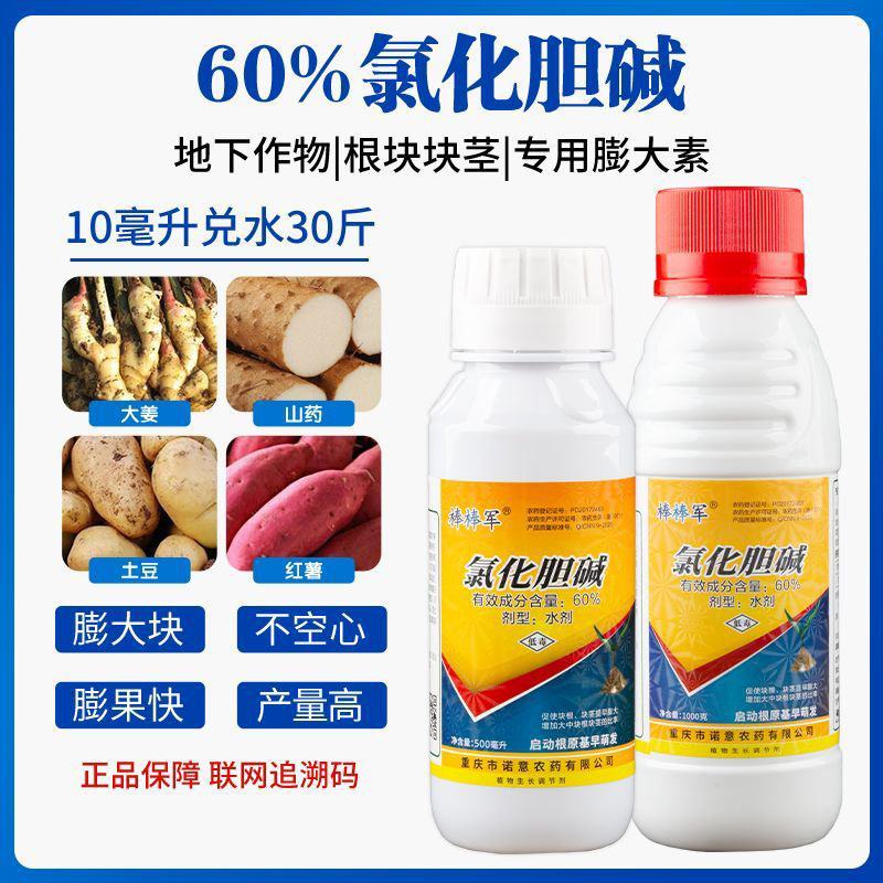 60%氯化胆碱红薯花生大蒜土豆根茎膨大素膨大剂地下植物