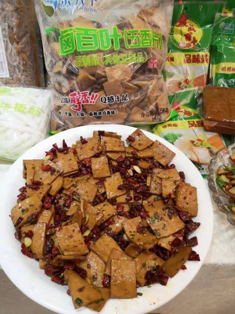 素天下酱卤豆腐丝千叶豆腐丝豆腐块卤百叶酒店素食