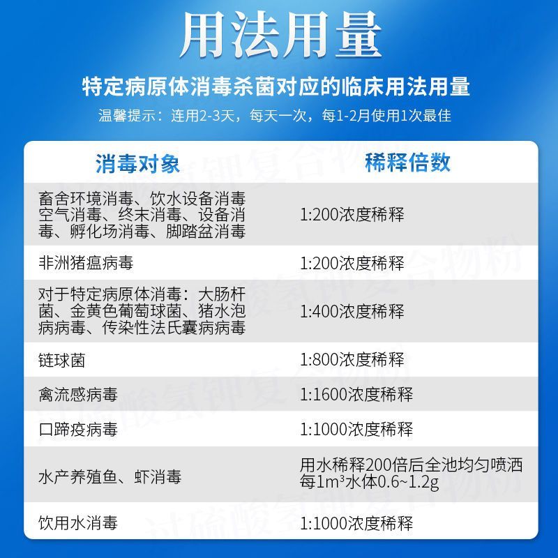 过硫酸氢钾复合物消毒粉养殖圈舍消毒剂猪丹毒蓝耳猪瘟消