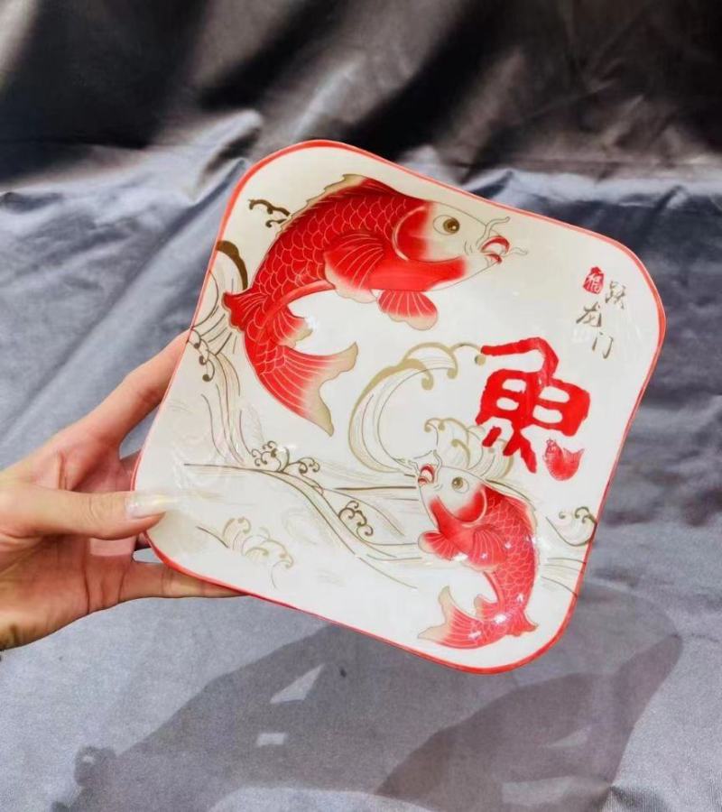 8.5寸如意果盘一级幸运梅花鹿，只要3块钱一个，零售
