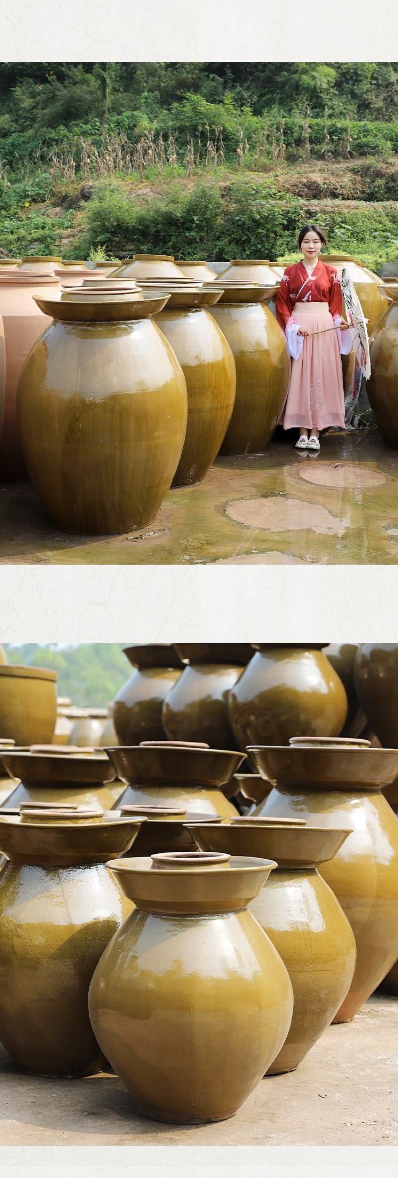 商用四川泡菜坛子土陶老式瓦罐陶瓷家用咸菜缸大号腌菜酸菜专